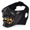 Halloween Devil Half Face Mask,Half Face Samurai Devil Mask,TPU Tactical Mask Cosplay Kabuki for Halloween Party Cosplay (Black) view 2