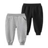 HUAER& Baby Boy's Jogger Pants Dinosaur Car Animal Print Drawstring Elastic Sweatpants 2-Pack (Gray+Black, 3T) view 1