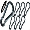 Branded Boards Black & Silver Zinc-Galvanized Heavy Duty Bushcraft Carabiner Spring Snap Clip Link Hooks 200-500lb Load 2, 6 & 12 Packs (Black-5cm-6 Pack) view 2