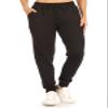 JFL128-BLACK-3X Fleece Lined Solid Jogger Track Pants w/Pockets, 3X view 1