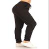 JFL128-BLACK-3X Fleece Lined Solid Jogger Track Pants w/Pockets, 3X view 3