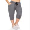 ALWAYS Women's Capri Jogger Pants - High Waisted Soft Zipper Casual Sweat Pants Charcoal M view 1