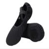 Linodes Dance Shoes for Girls Stretch Canvas Split Sole for Women-Black-7.5M view 1