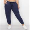 ALWAYS Women's Zipper Jogger Track Pants - Premium Soft Stretch Sweatpants Navy XL view 2