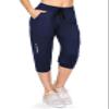 ALWAYS Women's Capri Jogger Pants - High Waisted Soft Zipper Casual Sweat Pants Navy 3XL view 1