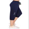 ALWAYS Women's Capri Jogger Pants - High Waisted Soft Zipper Casual Sweat Pants Navy 3XL view 3