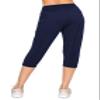 ALWAYS Women's Capri Jogger Pants - High Waisted Soft Zipper Casual Sweat Pants Navy 3XL view 4