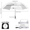 G4Free 62 Inch Portable UV Protection Large Golf Umbrella, Automatic Open Double Canopy Big Sun Windproof Oversize Sports Umbrella(Silver/Black) view 3