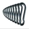 Branded Boards Black & Silver Zinc-Galvanized Heavy Duty Bushcraft Carabiner Spring Snap Clip Link Hooks 200-500lb Load 2, 6 & 12 Packs (Black-5cm-12 Pack) view 1