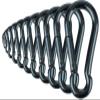 Branded Boards Black & Silver Zinc-Galvanized Heavy Duty Bushcraft Carabiner Spring Snap Clip Link Hooks 200-500lb Load 2, 6 & 12 Packs (Black-7cm-12 Pack) view 1