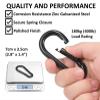 Branded Boards Black & Silver Zinc-Galvanized Heavy Duty Bushcraft Carabiner Spring Snap Clip Link Hooks 200-500lb Load 2, 6 & 12 Packs (Black-7cm-12 Pack) view 4