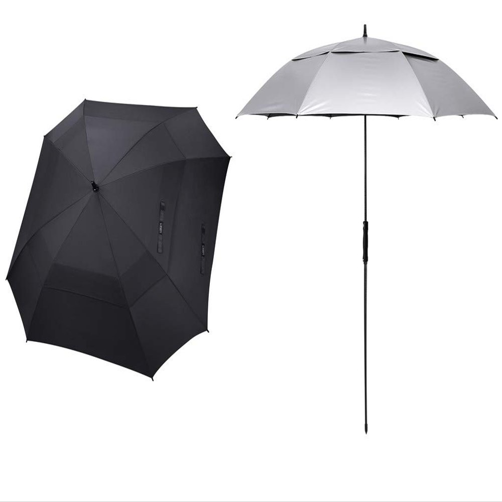 G4Free 68 Inch Square Golf Umbrella and 68 Inch UV Golf/Beach Umbrella Double Canopy