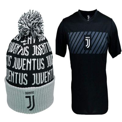 Icon Sports Compatible with Juventus Soccer Jersey and Beanie Combo 02-3