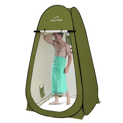 Your Choice XL Pop Up Privacy Shower Tent - Portable Changing Tent for Camping, Beach & Poolside - 82.6" Tall Double Storage Pockets & Carry Bag - Green