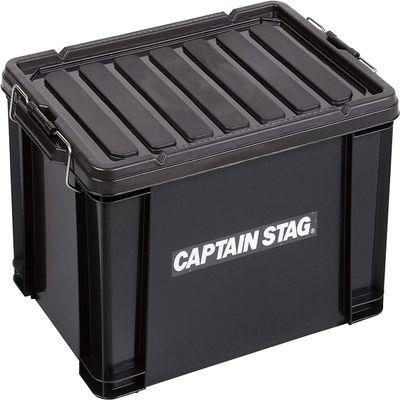 Captain Stag UL-1052 Storage Box, Container Box, 1.5 gal (45 L), W 21.5 x D 14.9 x H 12.7 inches (545 x 379 x 322 mm), Made in Japan, Black
