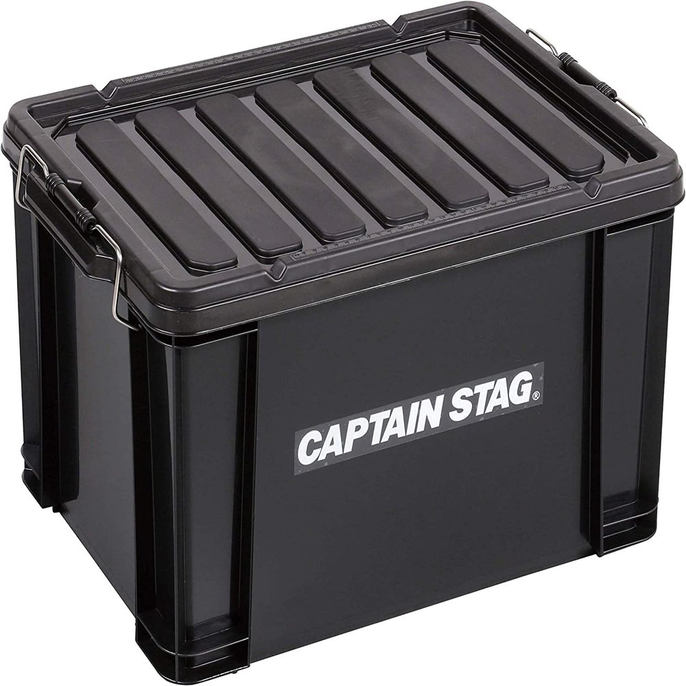 Captain Stag UL-1052 Storage Box, Container Box, 1.5 gal (45 L), W 21.5 x D 14.9 x H 12.7 inches (545 x 379 x 322 mm), Made in Japan, Black