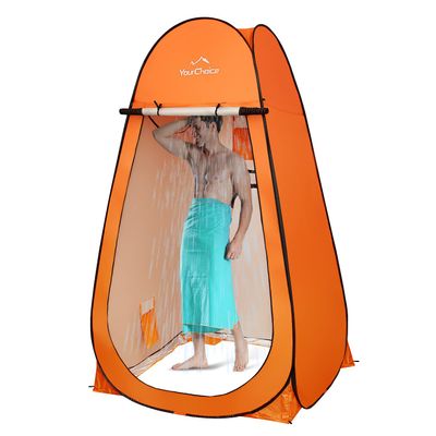 Your Choice XL Pop Up Privacy Shower Tent - Portable Changing Tent for Camping, Beach & Poolside - 82.6" Tall Double Storage Pockets & Carry Bag - Orange