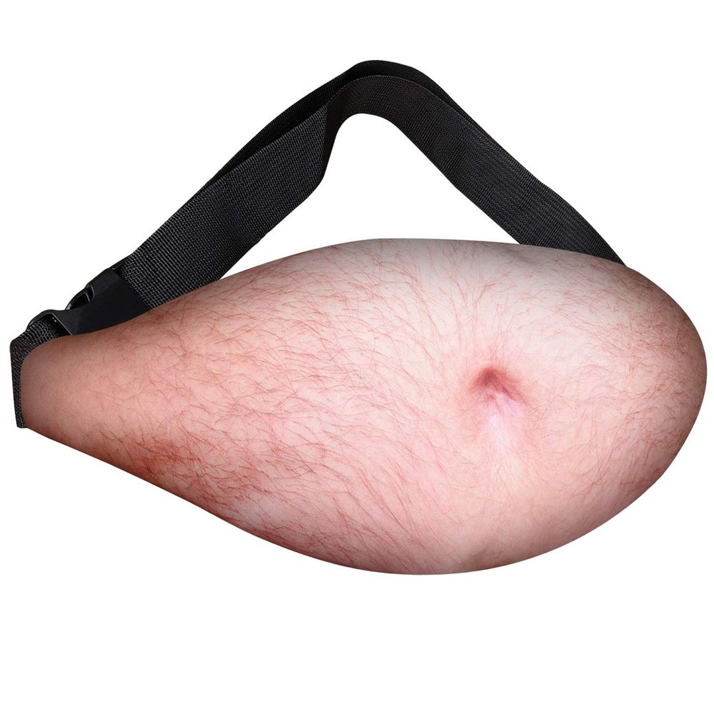 Dad Bod Fanny Pack 3D Men Beer Belly Waist Packs Dad Beer Belly Waist Pocket Funny Gag Gifts for White Elephant Gift Exchange Christmas