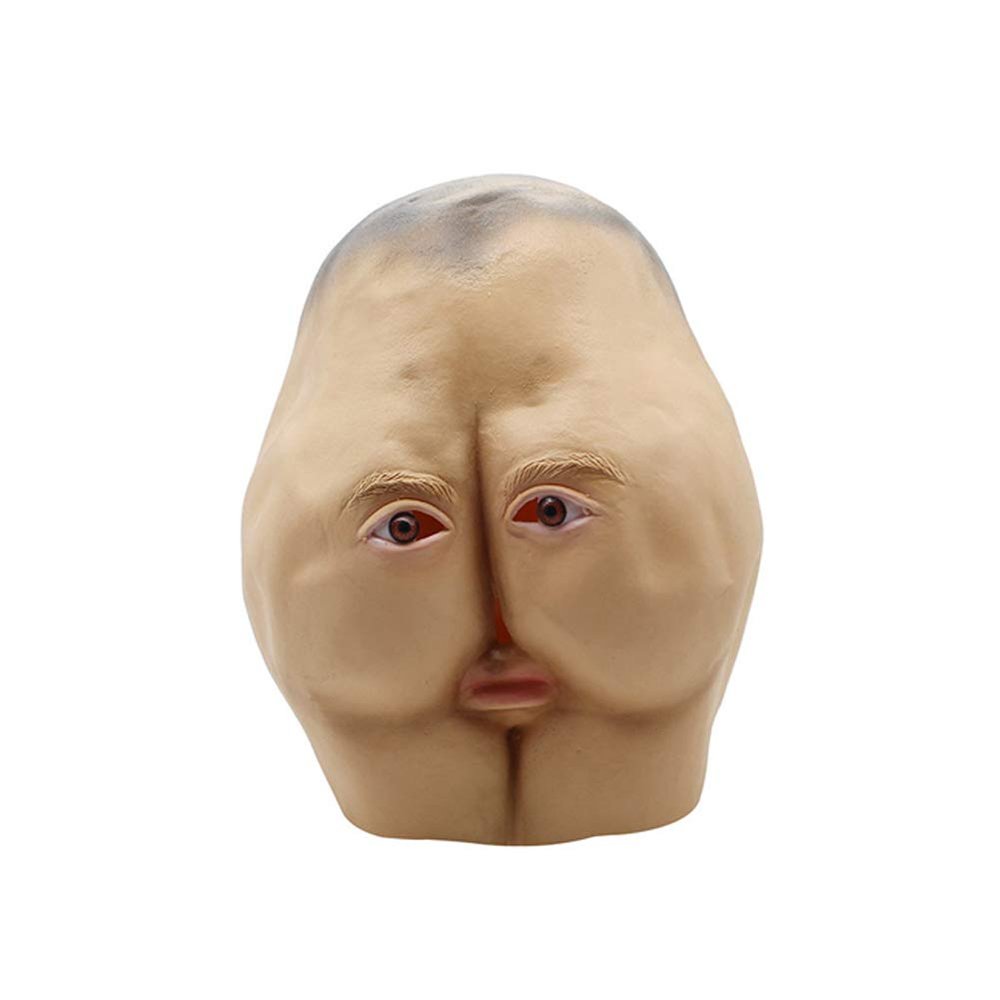 Apofly 1PC Halloween Mask Adult Funny Full Face Mask Ass Styling Mask Party Props Latex Mask Dance Horror Head Buns Party Decorating Funny
