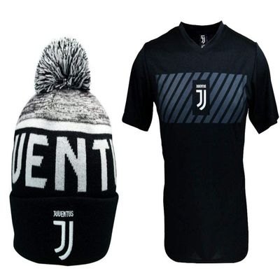 Icon Sports Compatible with Juventus Soccer Jersey and Beanie Combo 02-2