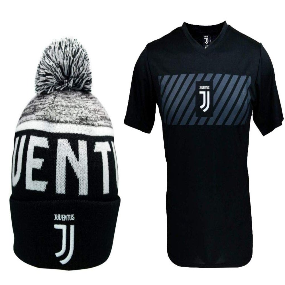 Icon Sports Compatible with Juventus Soccer Jersey and Beanie Combo 02-2