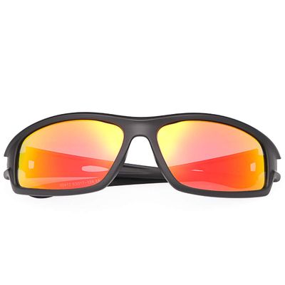 MIRYEA Polarized Sports Sunglasses for Men Women Cycling Running Driving Glasses (Black Frame Orange-red Lens)