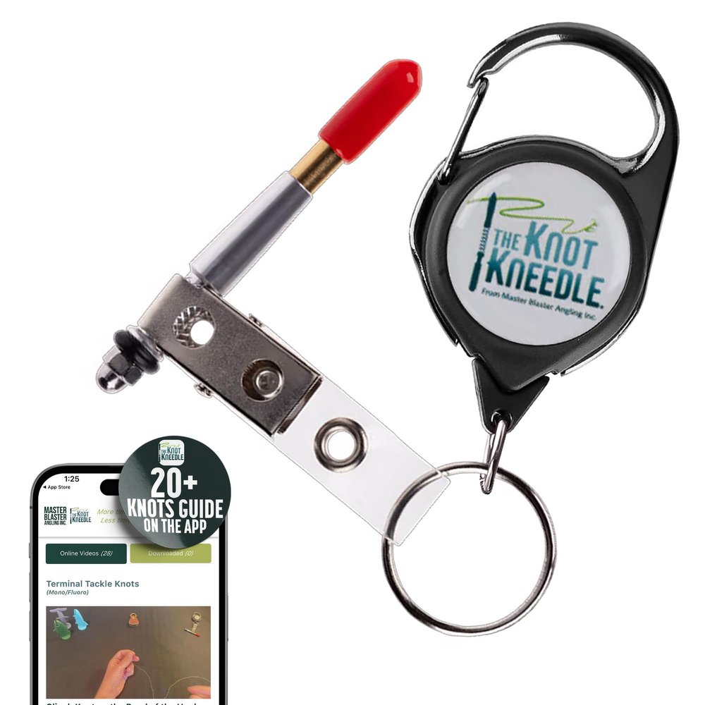 KNOT KNEEDLE - Fishing Knot Tying Tool, Fish Hook Tying Tool, Fish Knot Tying Tool, for Hooks & Lines, Fishing Gear & Accessories - Single with Zinger