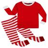 Christmas Stripe White Red Big Boys Long Sleeve Pajamas 100% Cotton Holiday Sleepwears Red Size 16 view 1