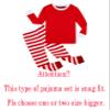 Christmas Stripe White Red Big Boys Long Sleeve Pajamas 100% Cotton Holiday Sleepwears Red Size 16 view 2
