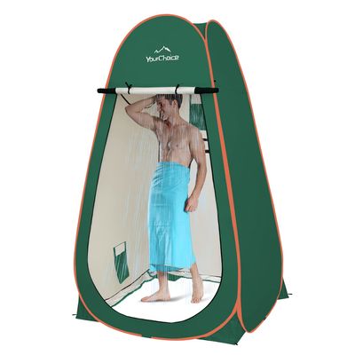 Your Choice XL Pop Up Privacy Shower Tent - Portable Changing Tent for Camping, Beach & Poolside - 82.6" Tall Double Storage Pockets & Carry Bag - Dark Green