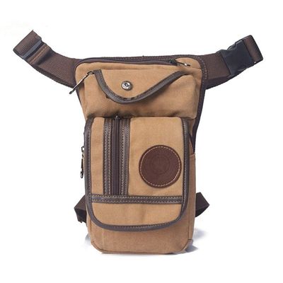AOLAILUD Tactical Thigh Drop Leg Bag for Men Fanny Pack Military Motorcycle Rider Multi-Pocket Waist Bags Mens Travel Hiking Climbing Cycling Outdoors (Light Brown)