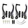 CNC V Brake Set, Bicycle Linear Pull V Brakes for Front/Rear Wheel,V Brake with Lever and Cable Long Arm 110mm, Black view 2