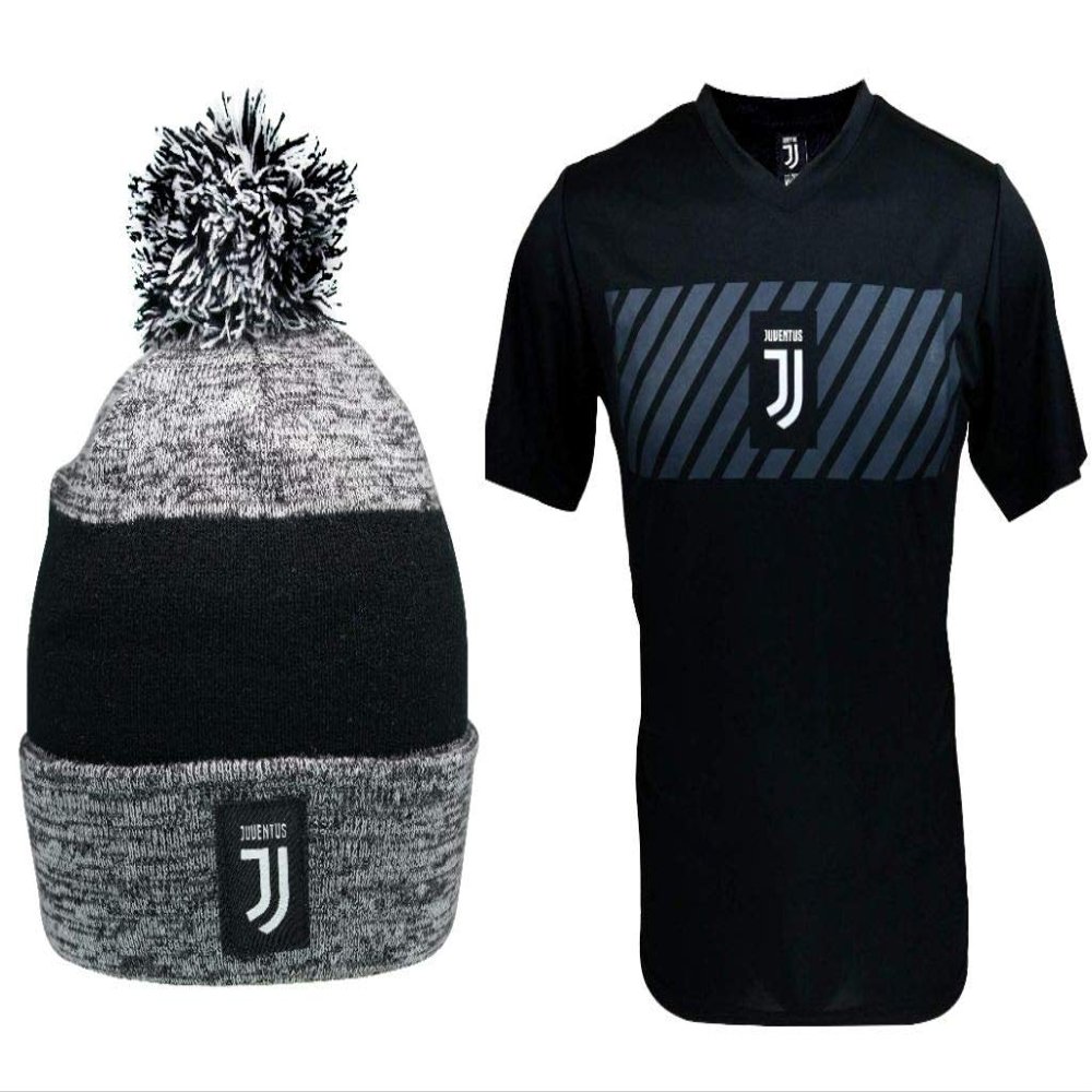 Icon Sports Compatible with Juventus Soccer Jersey and Beanie Combo 02-4