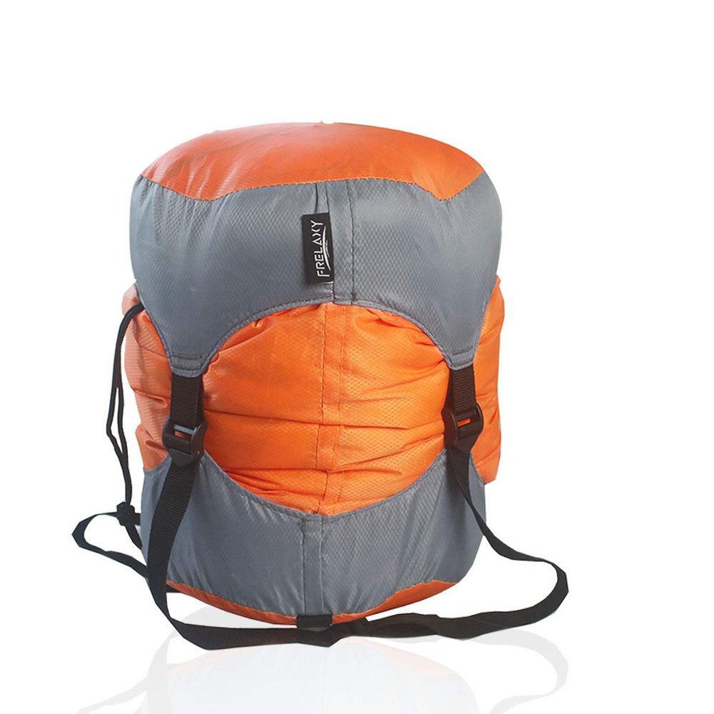 Frelaxy Compression Sack, Ultralight Sleeping Bag Stuff Sack Compression Stuff Sack - Space Saving Gear for Camping, Hiking (Orange, XL)
