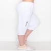 ALWAYS Women's Capri Jogger Pants - High Waisted Soft Zipper Casual Sweat Pants White L view 2