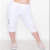 ALWAYS Women's Capri Jogger Pants - High Waisted Soft Zipper Casual Sweat Pants White L view 3