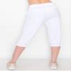 ALWAYS Women's Capri Jogger Pants - High Waisted Soft Zipper Casual Sweat Pants White L view 4