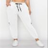 ALWAYS Women's Zipper Jogger Track Pants - Premium Soft Stretch Sweatpants White M view 2