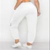 ALWAYS Women's Zipper Jogger Track Pants - Premium Soft Stretch Sweatpants White M view 3