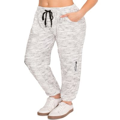 ALWAYS Women's Zipper Jogger Track Pants - Premium Soft Stretch Sweatpants Heather Grey 3XL
