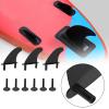 VBESTLIFE Paddle Board FinS, 3Pcs Soft Rudder Surboard Fin Rudder Top Skeg Longboard Surfboard Fin Accessory with 6 Fixing Screws(Black) view 3