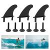VBESTLIFE Paddle Board FinS, 3Pcs Soft Rudder Surboard Fin Rudder Top Skeg Longboard Surfboard Fin Accessory with 6 Fixing Screws(Black) view 4