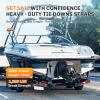 WELLUCK Boat Trailer Transom Tie Downs Straps 1200 LBS, 2" x 4' Adjustable Boat Buckle Transom Tie Downs to Trailer, Marine, Jet ski, Pontoon, with Quick Release Buckle & Anti-Scratch Hooks view 2