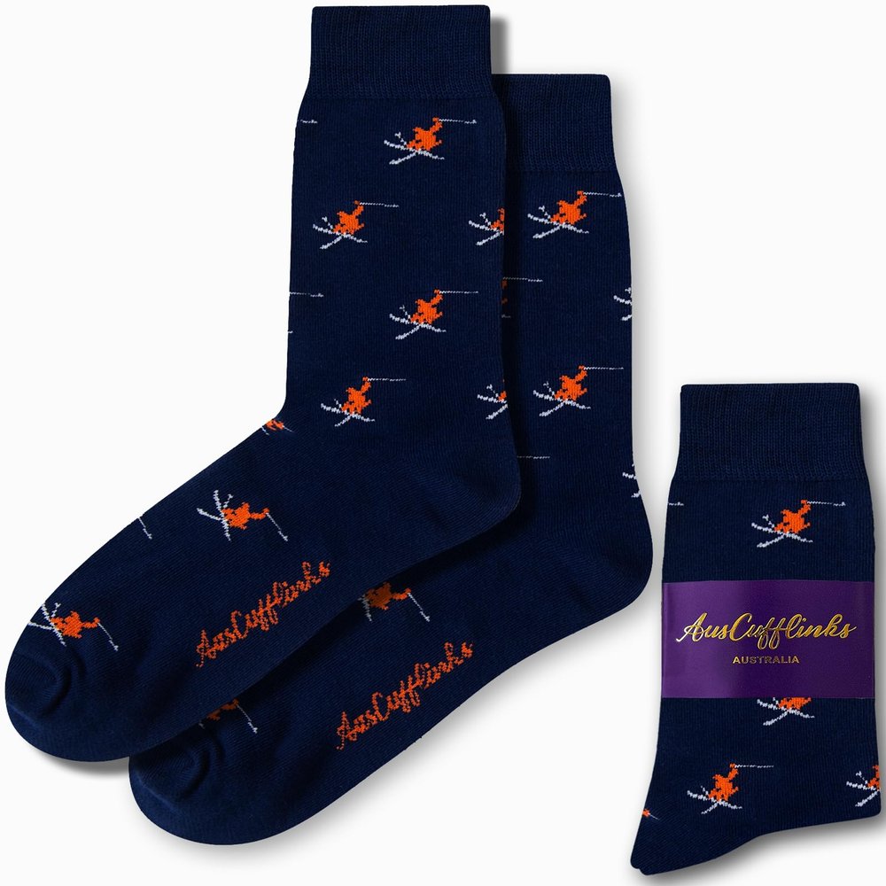 AUSCUFFLINKS Ski Socks For Him & Her | Fun Gift Socks for Dad & Mum