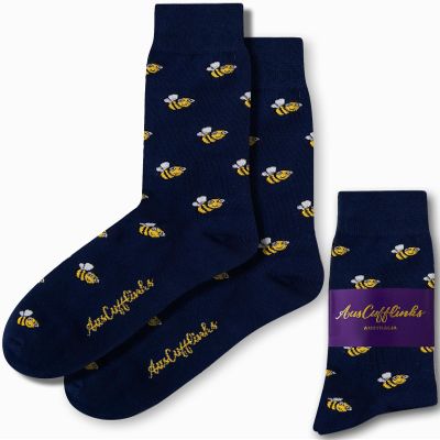 AUSCUFFLINKS Bee Socks For Him & Her | Honey Lover Gift Socks - Quirky Busy Bee Novelty Present for Dad & Mum