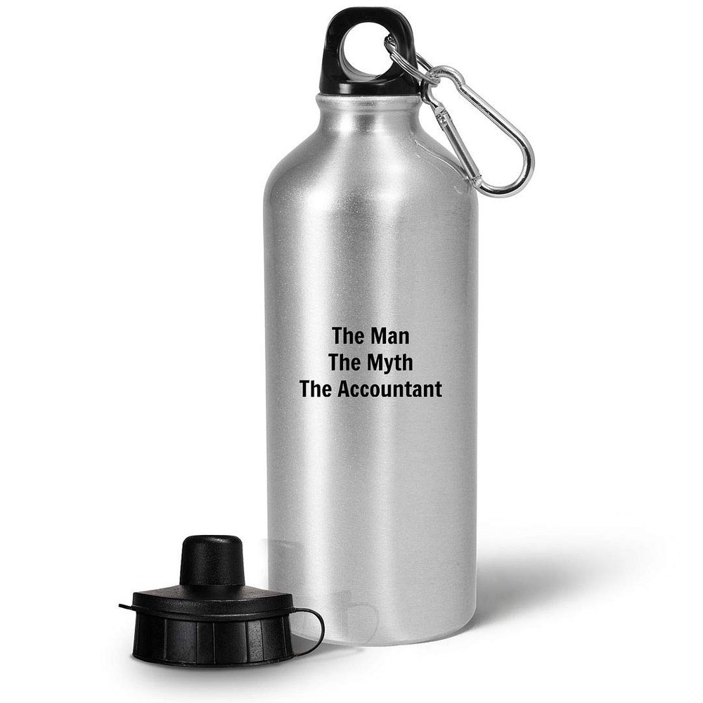 Art by Chelsydale Accountant Gifts Water Bottle Tumbler Reusable Portable Drinkware - Tax Season Funny Cute Gag Appreciation Idea for Accountancy Grad Student Office Accounting Day - Man Myth