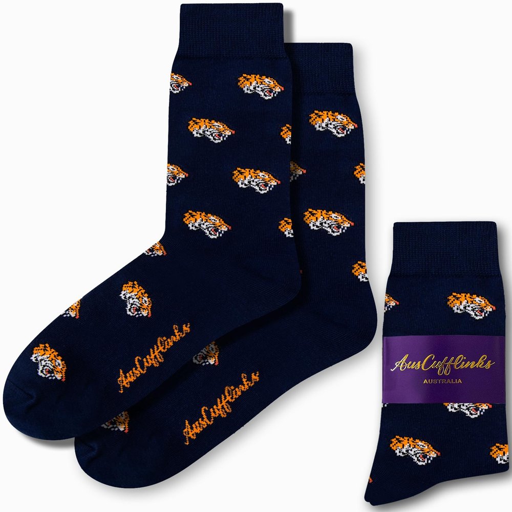 AUSCUFFLINKS Tiger Socks For Him & Her | King of Jungle Fun Socks Gift for Dad & Mum