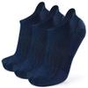 Busy Socks Womens Navy Wool Running Socks Ankle, Mens Non-blister Seamless Toe Merino Wool Half Cushioned Socks, Navy, Medium, 3 Pairs view 1