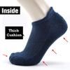 Busy Socks Womens Navy Wool Running Socks Ankle, Mens Non-blister Seamless Toe Merino Wool Half Cushioned Socks, Navy, Medium, 3 Pairs view 3