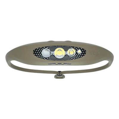 KNOG Bilby 400 Lumen Headlamp - Rechargeable Silicone Head Light w/ 7 Light Modes - Ultralight, IP67 Waterproof (Putty Grey), Taupe, One Size